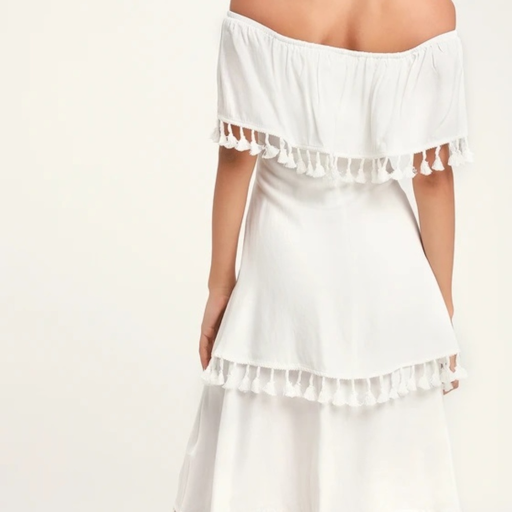 Lulu's Pensacola White Tassel Midi-Dress NWT - Picture 3 of 3